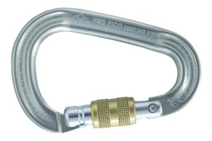 HMS Karabiner | STUBAI PICO Karabiner mit Schraubsicherung, leichter Schraubkarabiner, Sicherungsgerät zum Klettern, Silber