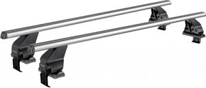 Menabo Omega | Strešný nosič - Seat Ibiza IV 5 dverí 2012-2014 - strieborný - hliník - dĺžka 130 cm - strešný nosič SEAT -  a ISO
