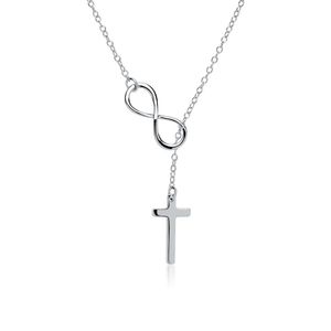 925er Silber JEWLIX Y-Kette Infinity Kreuz