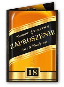 Zaproszenia na 18 urodziny whisky JOHNNIE 10szt