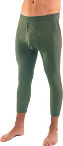 HERMKO 3440 Herren 3/4-lange Unterhose mit Eingriff, wadenlange Unterziehhose aus 100%  Baumwolle in Feinripp, Größe:D 6 = EU L, Farbe:olive
