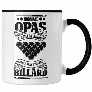 Trendation - Billard Pool Tasse Geschenk Coole Opas Spielen Billard Kaffeetasse (Schwarz)