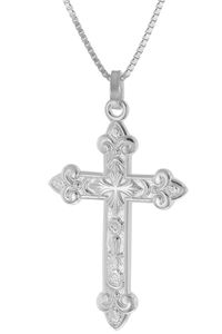 trendor 41384 Herren-Halskette mit orthodoxem Kreuz 35 mm 925 Silber, 50 cm