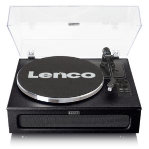Lenco LS-430 - Plattenspieler 4 eingebaute Lautsprecher - 40 Watt RMS - Bluetooth® 5.0 - Riemenantrieb - Pitch-Control Kunstleder Schwarz