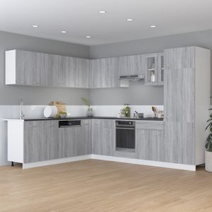 Küchenschrank - Hommie - Eck-Hängeschrank - Grau Sonoma 57x57x60 cm Holzwerkstoff