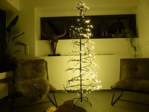 Vianočný stromček osvetlená jedľa Vianočná špirála 190 cm čierny svetelný stromček teplá biela 400 LED vnútorné + vonkajšie IP44, 8 funkcií, stromček špirála vianočné osvetlenie