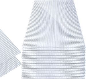 Aopunly polykarbonátové dvojstenné dosky - 14 ks, hrúbka 4 mm, 121 x 60,5 cm, 10,25 m², odolné voči UV žiareniu, transparentné - dvojstenné dosky, skleníkové dosky, viacstenné dosky pre skleníky