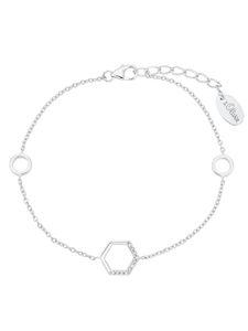s.Oliver Damen 925 Sterling Silber Armband in silberfarben - Hexagon - 2031422