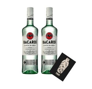 Bacardi 2er Set Carta Blanca 2x 0,7L (37,5% Vol) Superior white Rum- [Enthält Sulfite]