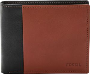FOSSIL Geldbörse Ward Large Coin Pocket Bifold Black schwarz braun