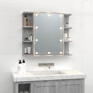 vidaXL Spiegelschrank mit LED Grau Sonoma 70x16,5x60 cm