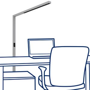 LED Stehlampe Büro - ROLF KERN | Clever-Pro | Moderne Standleuchte mit PIR-Bewegungsmelder Tageslichtsensor, 10.150 lm dimmbar per Touch Display als Büro-Lampe Schreibtischleuchte