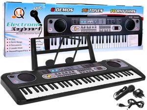 Keyboard für Kinder ab 5 Jahren, Notenständer, Mikrofon + Aufnahmeradio, USB MP3 – Modell Nr. 020