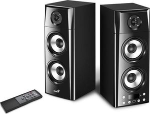 Genius SP-HF2800 BT, Lautsprecher, 2.0, 60W, Bluetooth, TWS-Technologie, Holz, USB, Fernbedienung, schwarz
