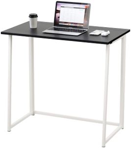 Dripex Faltbar Tisch Schreibtisch Computertisch für Homeoffice Arbeitszimmer Klappbar PC Tisch (Schwarz)