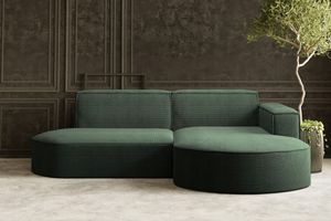 Kaiser Möbel Ecksofa Designer MODENA STUDIO stoff Dicker cord Poso Grün Rechts