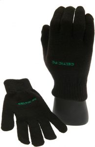 Dětské rukavice Celtic FC, pletené TA5357 (jedna velikost) (černá/zelená)