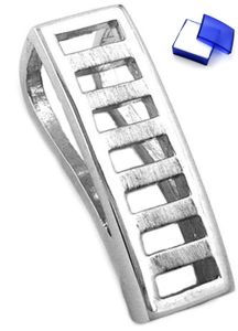 Kettenanhänger Anhänger Viereck matt-glänzend rhodiniert 23 x 8 mm 925 Silber inkl. Schmuckbox