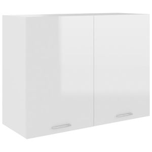 Duolm Hängeschrank Hochglanz-Weiß 80x31x60 cm Spanplatte