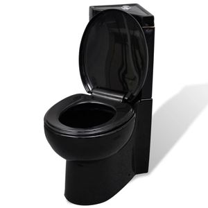 keramický WC rohový klozet vidaXL čierny