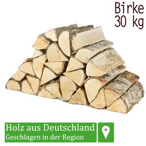 Brennholz Kaminholz Birkenholz Holz 30 kg Birke Für Ofen und Kamin Kaminofen Feuerschale Grill Feuerholz Holzscheite Wood 25 cm Kammergetrocknet Flameup