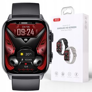 XO smartwatch J9, chytré hodinky pro ženy, muže, 1,95", 410x502 pix Amoled, fitness tracker hodinky pro Android, IOS, IP68 vodotěsné, černé
