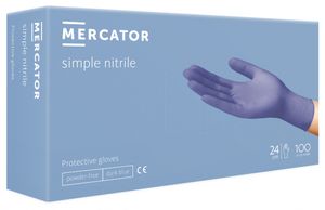 Jednorazové nitrilové rukavice Mercator Simple Nitrile modré 100 ks veľkosť M