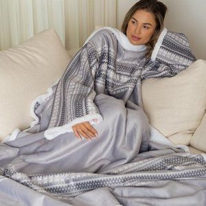 Cosas Fleece-Decke mit Ärmeln - Kapuzen-Decke - Decke mit Ärmeln - Kapuzen-Decke - Snuggle - Hoodie - Huggle Hoodie - Fleece-Decken - Plaid mit Ärmeln - TV-Decke - Snuggy - Frauen und Männer - Erwachsene - 180x130 cm - Grau - Druck - Weihnachtsgeschenk Cosas Fleece-Decke mit Ärmeln - Kapuzen-Decke - Decke mit Ärmeln - Kapuzen-Decke - Snuggle - Hoodie - Huggle Hoodie - Fleece-Decken - Plaid mit Ärmeln - TV-Decke - Snuggy - Frauen und Männer - Erwachsene - 180x130 cm - Grau - Druck - Weihnachtsgeschenk