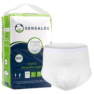 Sensalou Inkontinenzhosen Erwachsene Windeln für Männer Frauen Schutzhosen Pants - Größe M (22 Stück)