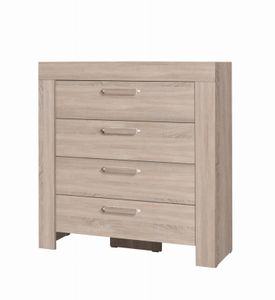 Furniture24 Kommode 100/106/42 cm CEZAR 9 Schrank 4 Schubladen Schubladneschrank Schlafzimmer Sonoma Eiche