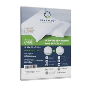 Sensalou Kopfkissenbezug wasserdicht 50x50 cm - 2er Pack