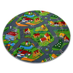 Teppich ring LITTLE VILLAGE Mehrfarben rund 200 cm