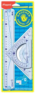 Maped Geometrie Set für Linkshänder 3-teilig transparent