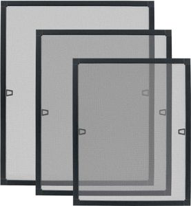 Síť proti hmyzu do okna Sessamen-LP - síť proti hmyzu s hliníkovým rámem - síť proti hmyzu - napínací rám bez vrtání - 100 × 120 cm, antracitová barva