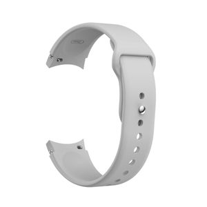 Sportliches Ersatzarmband für Samsung Galaxy Watch 4 & 5 - 20mm Flauschband Uhrenarmband Silikon, Farbe:Grau