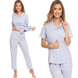 Moraj dámské pyžamo s knoflíky, krátký rukáv + pyžamové kalhoty 6000-002, Barva: šedá, Velikost: XL