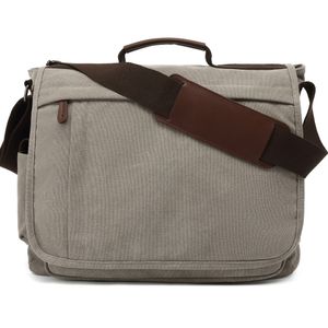 Mofut Messenger Bags Umhängetaschen Herren aus Canvas Schultasche, A4 Laptoptasche für 15,6 Zoll Laptop Arbeitstasche Aktentasche Groß