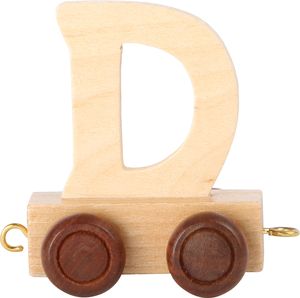 Small Foot Design 7463 Buchstabenzug aus Holz, Buchstabenwaggon D, natur (1 Stück)
