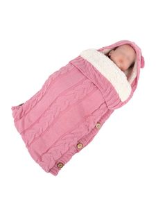 Baby Schlafsack Strickoverall Bedruckter Schlafsack Bequemer Schlafsack Für Jungen Und Mädchen,Farbe:Rosa Fleece Gefüttert