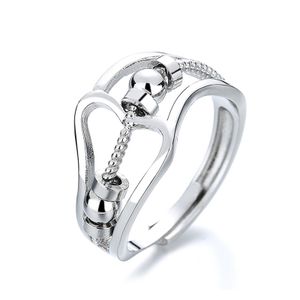 INF Anti-Stress-Ring mit verstellbaren Perlen Silber