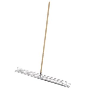 Rasenrechen (Stahl) - 100 cm mit Holz-Stiel : mit Stiel : 100 cm