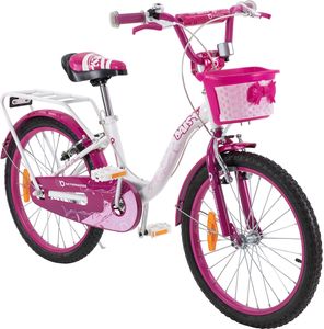 Actionbikes Kinderfahrrad Daisy 20 Zoll | Kinder Fahrrad - V-Brake Bremsen - Kettenschutz - Fahrradständer - 6-9 Jahre (Pink)