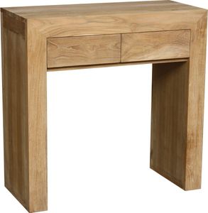 Teako Design 90x35cm teakový konzolový stolek se 2 zásuvkami - odolný proti povětrnostním vlivům, masivní dřevo, univerzální jako příborník nebo barový stolek