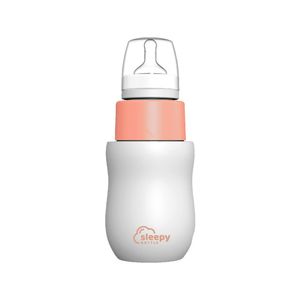 SLEEPY BOTTLE Prenosný výrobník dojčenských fliaš. Ohrieva vodu na 37 °C. Jednoduchá príprava dojčenskej fľaše. TWIST & SHAKE a voda zmiešaná s mliekom pu