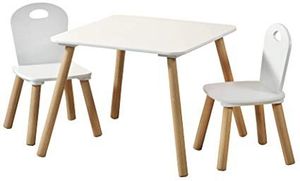 Sada detský stolík s dvoma stoličkami biely