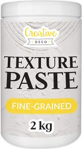 Creative Deco Jemnozrnná štruktúrna Pasta 2 kg Biela Jemná Pasta na Umelecké Projekty Na Akrylové Maľovanie Jednoduchá Aplikácia špachtľou Na 3D Efekty, štruktúry, Textúry