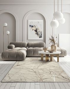 Moderner Designerteppich mit glänzenden Ästen abstrakt creme Größe - 160x230 cm