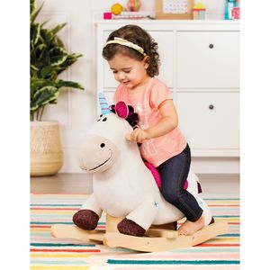 B. Stoff Schaukelpferd EINHORN Plüsch