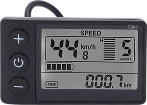 Elektrisches Fahrrad, S866 LCD-Display, Messgerät, 24V 36V 48V, Steuerpaneel, mit spritzwassergeschütztem Stecker