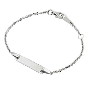 Schildband 21mm Anker mit Platte matt diamantiert rhodiniert Silber 925 silber 2,1mm